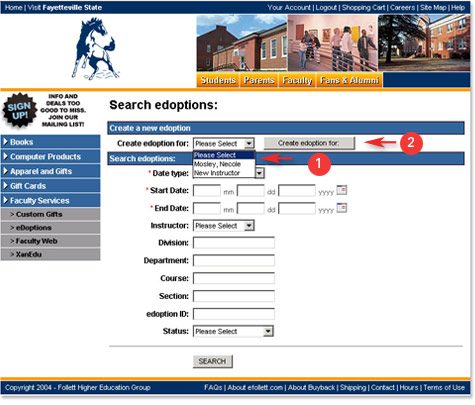 search edoptions screen